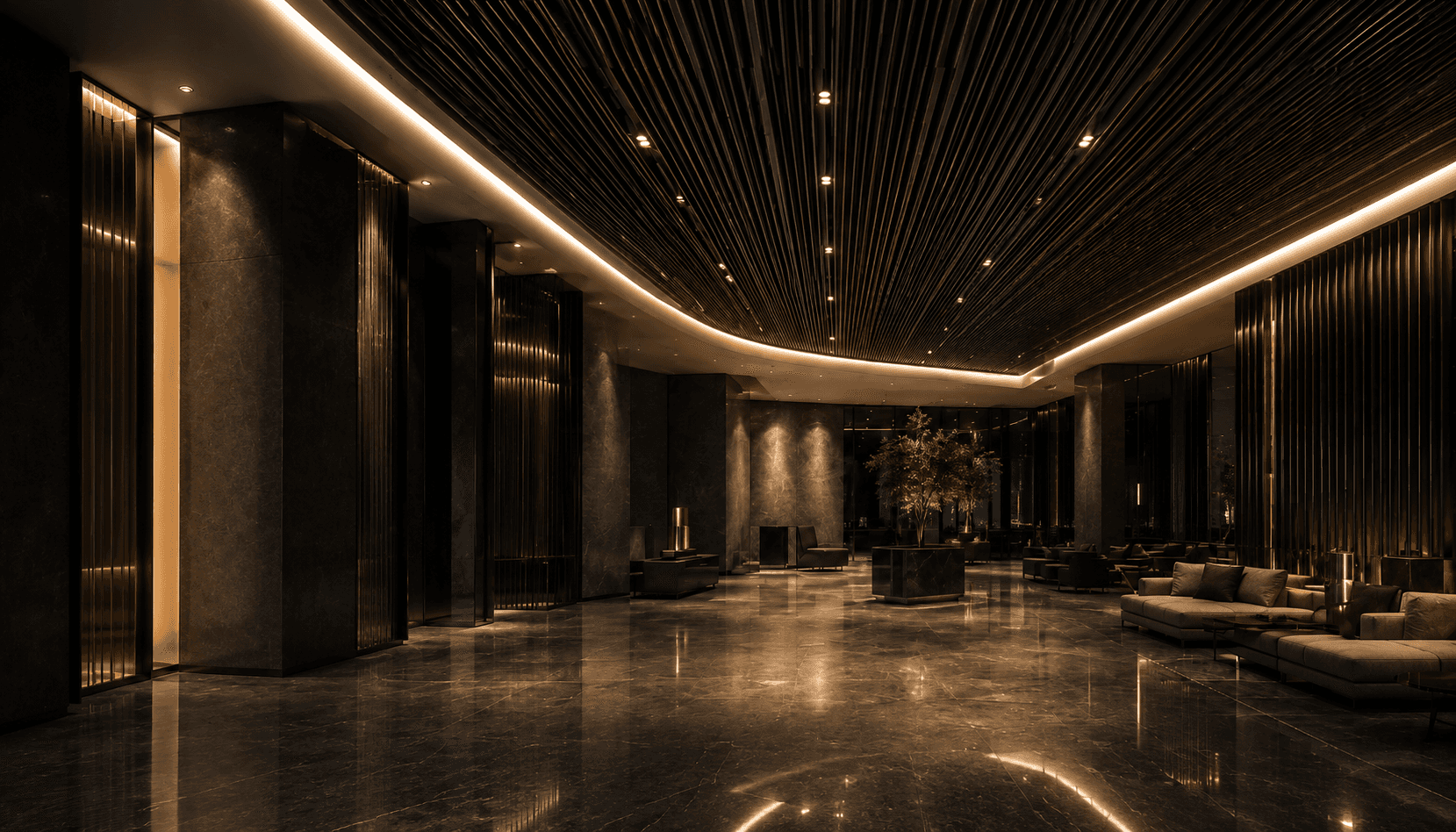 اجرای سقف کاذب فلزی مهندسی‌شده در فضای معماری بزرگ‌مقیاس