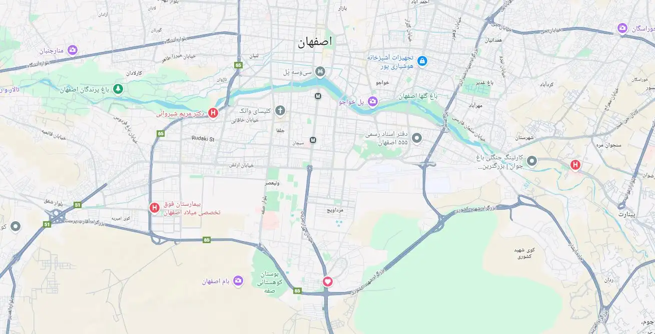 موقعیت دفتر آویزسازه در اصفهان